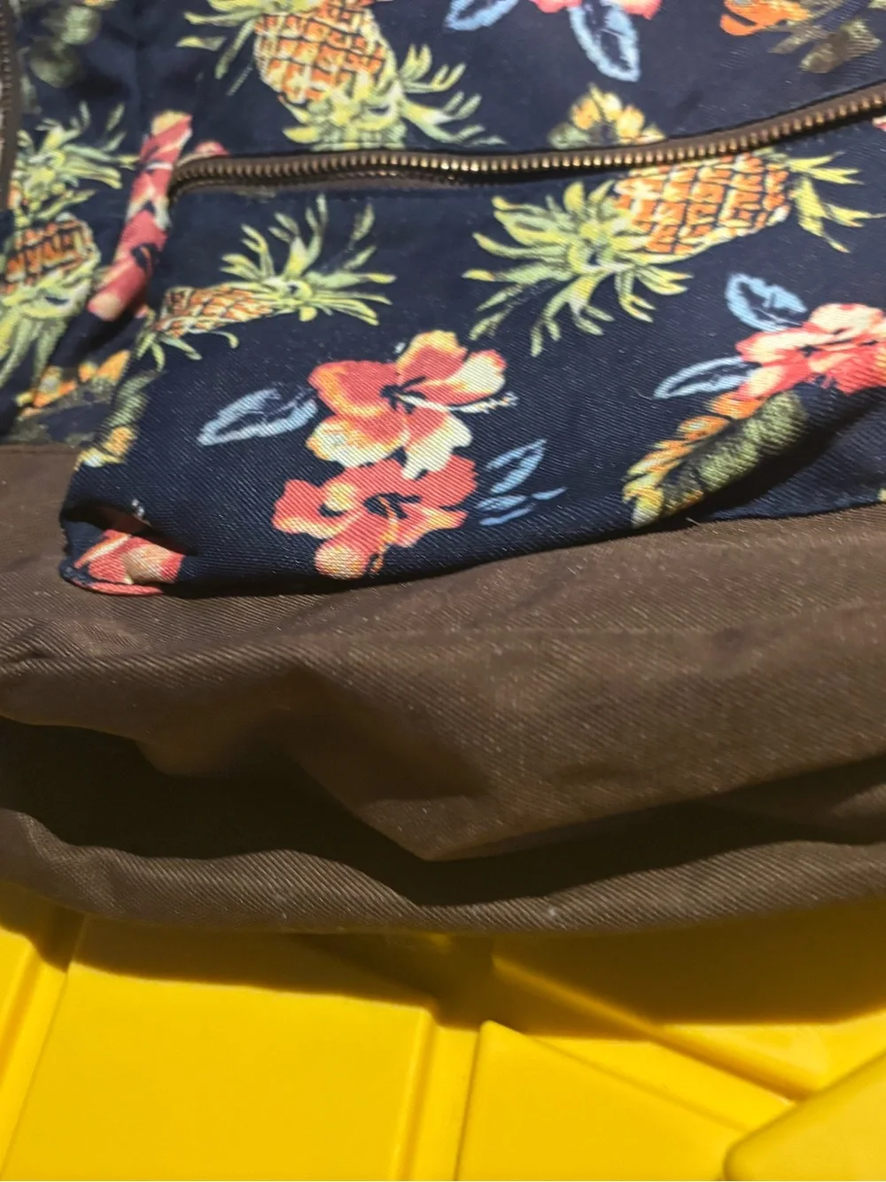 Mossimo Supply Co. Brown and White Striped Lined Bag Interior